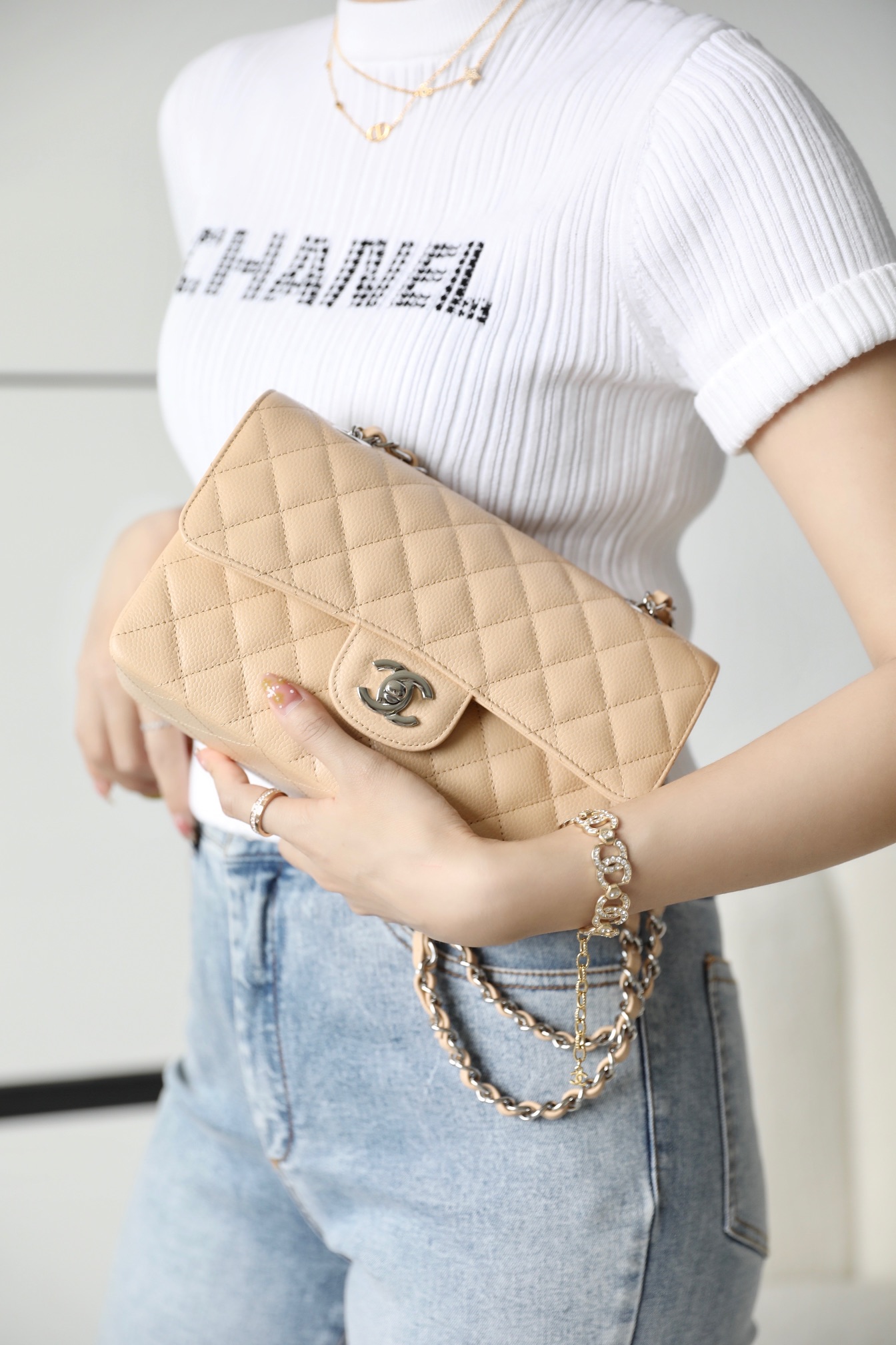 Ch**el small classic flap bag
