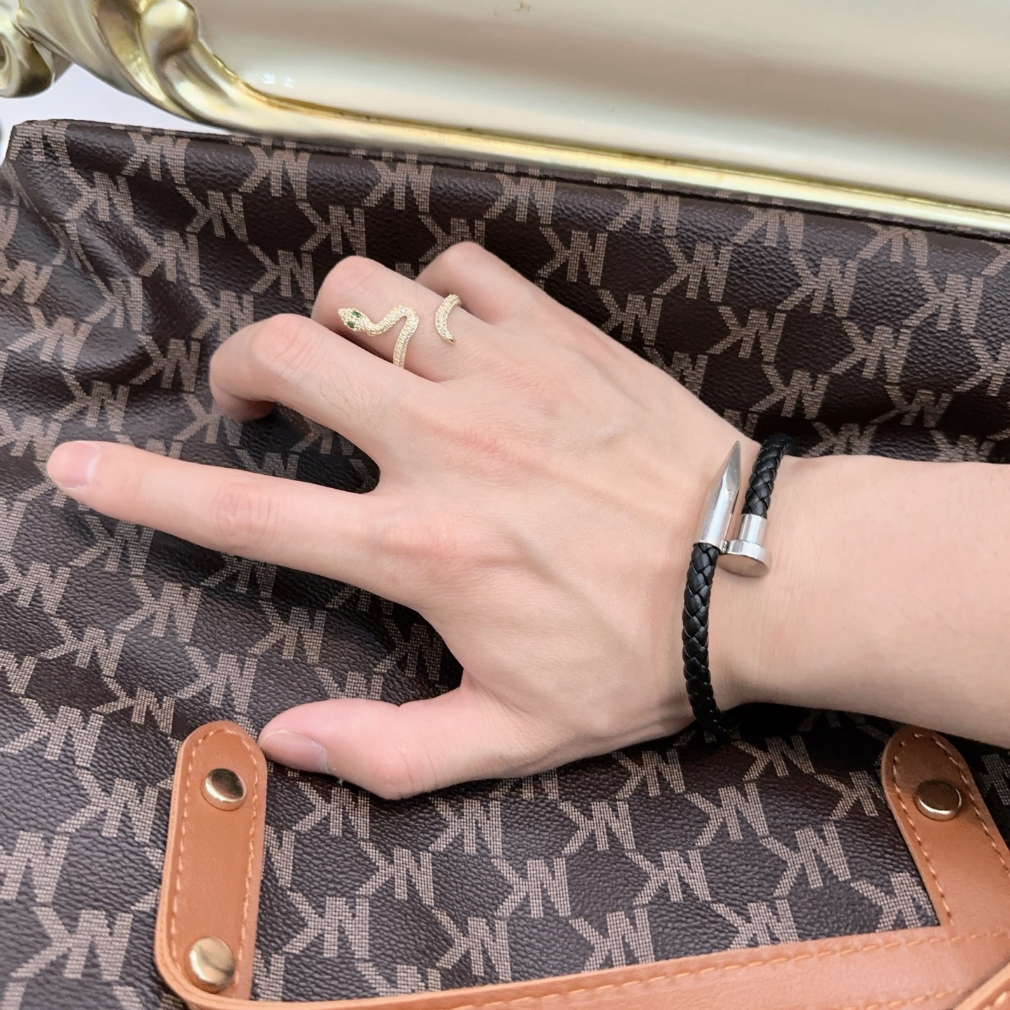 Ca*t1er Stainless Steel Nail Bracelet