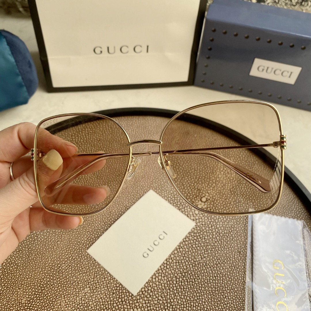 Gradient GG Metal & Acetate Butterfly Sunglasses