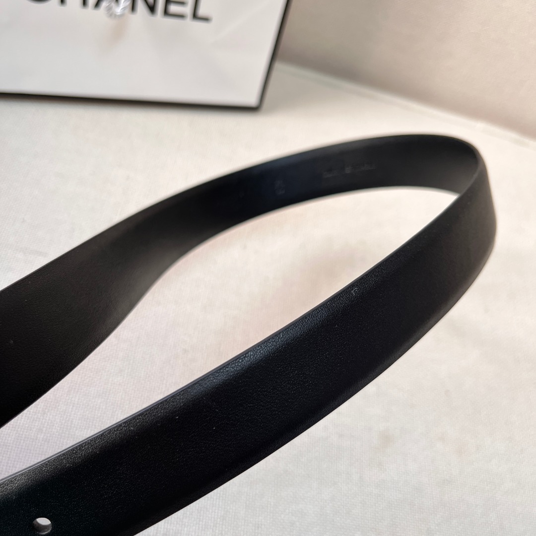 Ch**el casual style leather logo belts