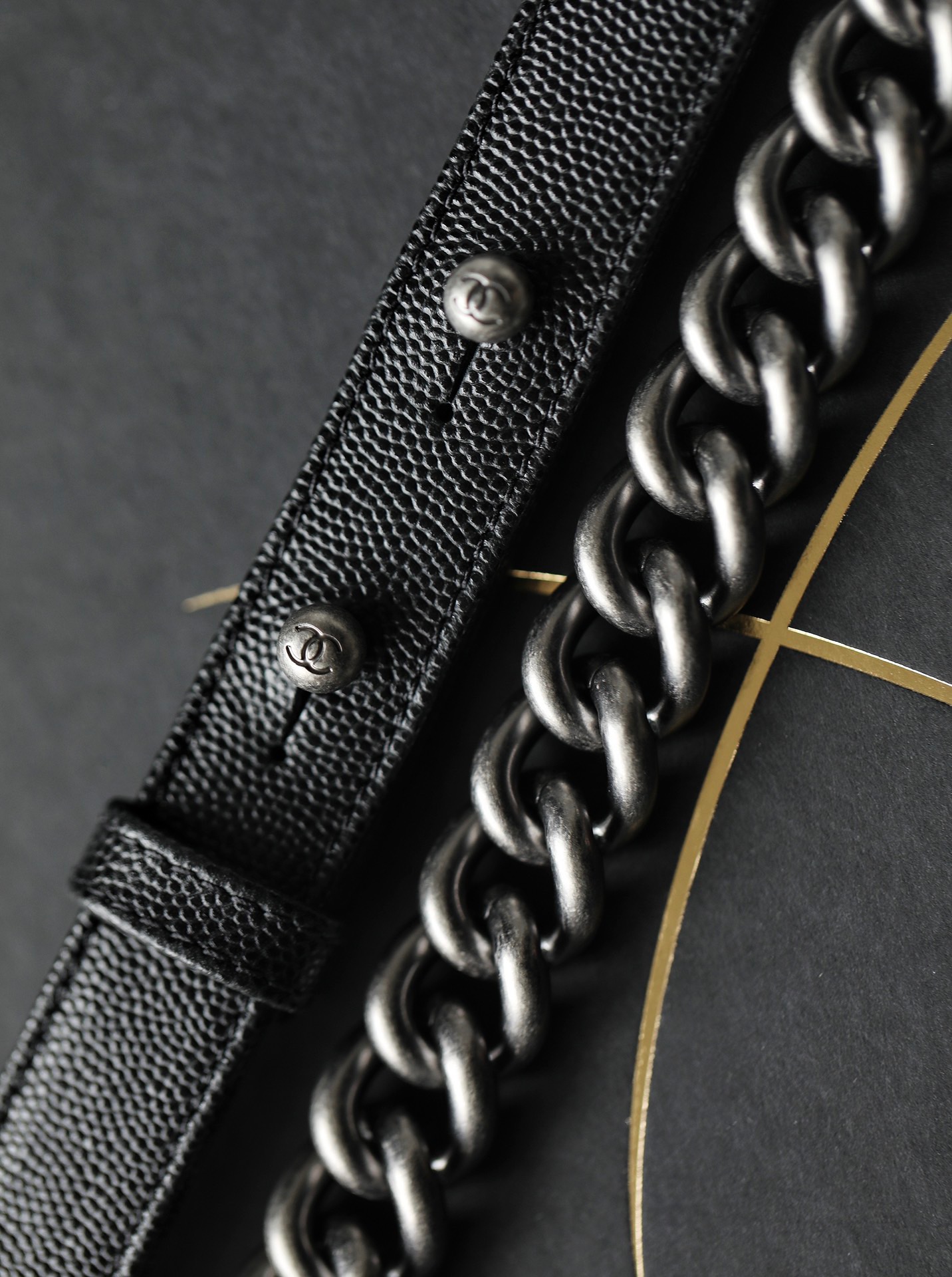 Ch**el Boy Sliver Hardware Caviar Cow Leather