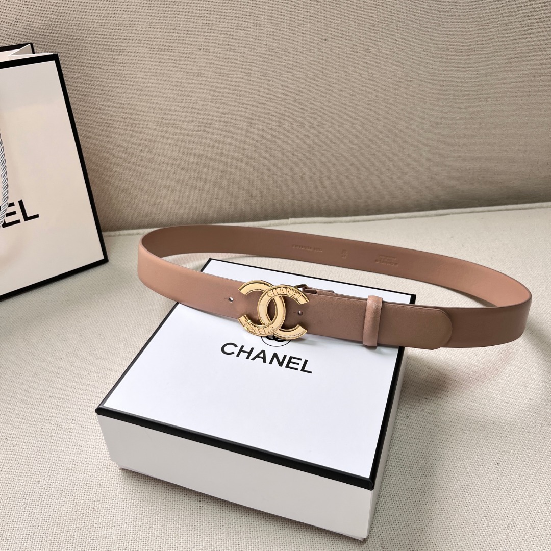 Ch**el CC logo leather belt