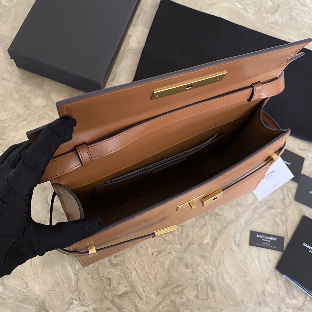MANHATTAN MEDIUM SHOPPING BAG IN BOX Sa1nt Lau*nt LEATHER