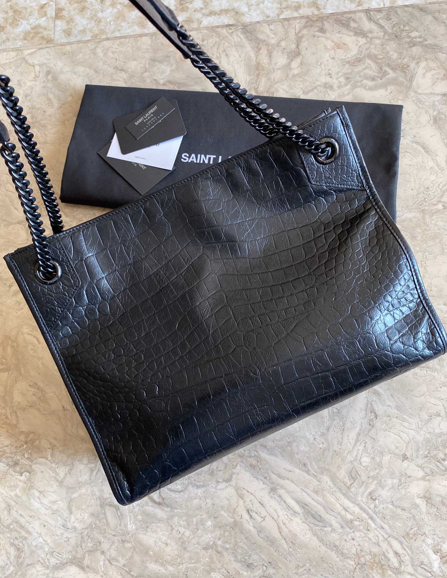 NIKI MEDIUM SHOPPING BAG IN CRINKLED VINTAGE LEATHER