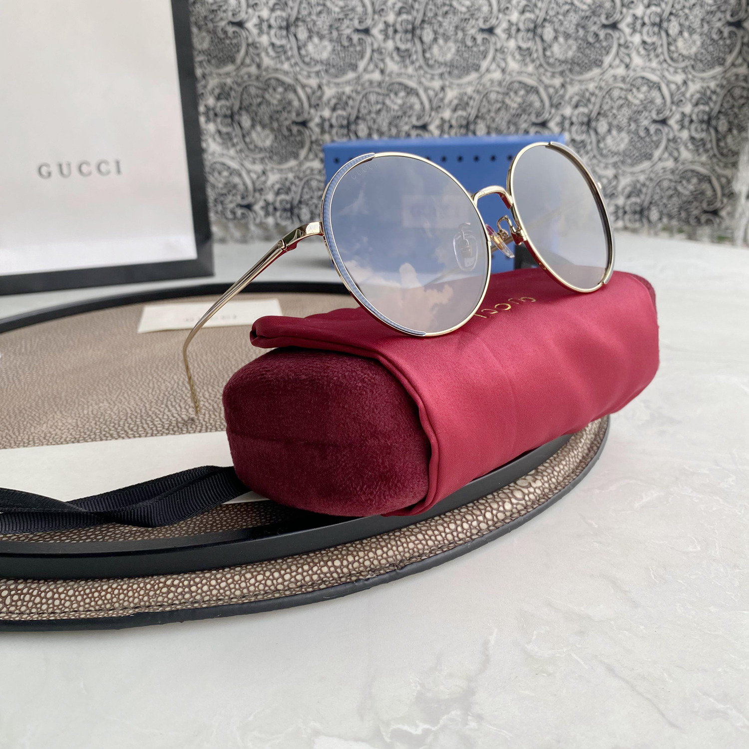 Ch10é eyewear engraved-logo round-frame sunglasses