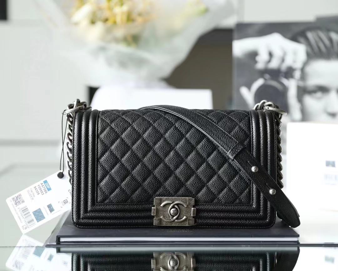 Ch**el Boy Sliver Hardware Caviar Cow Leather