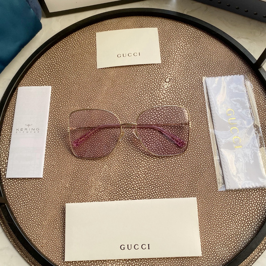 Gradient GG Metal & Acetate Butterfly Sunglasses