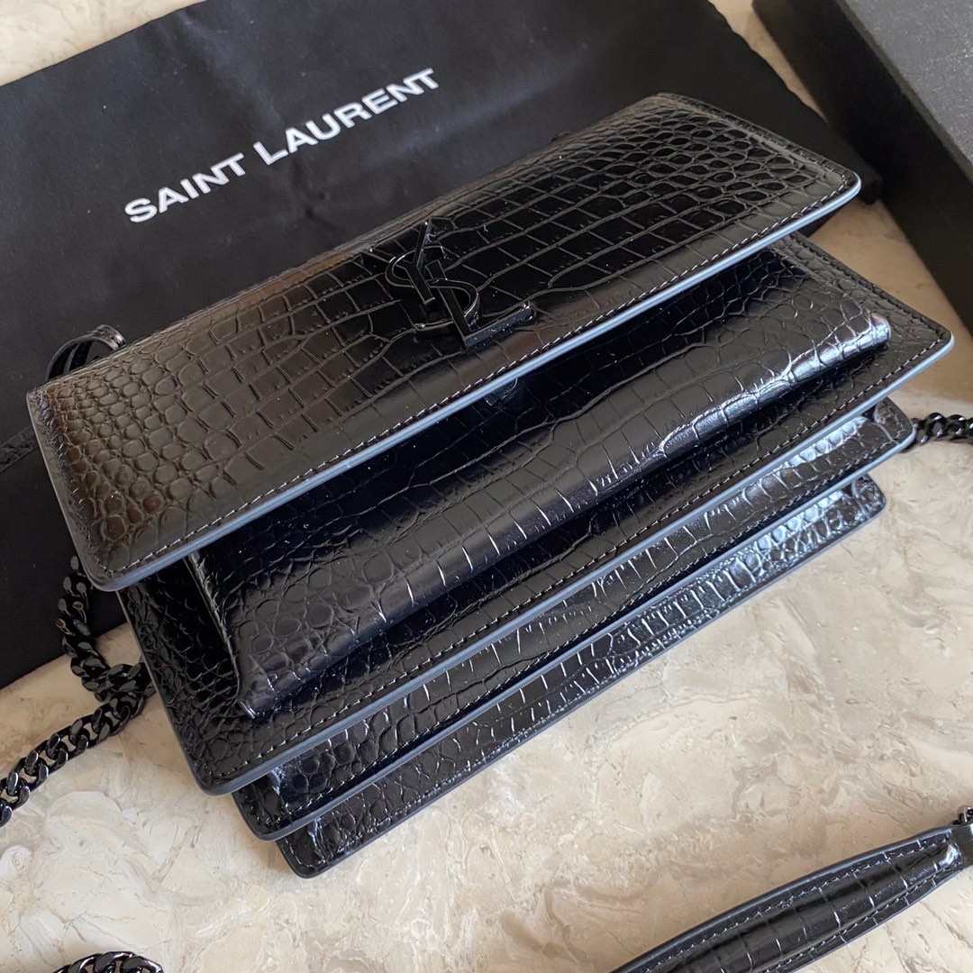 MANHATTAN MEDIUM SHOPPING BAG IN BOX Sa1nt Lau*nt LEATHER