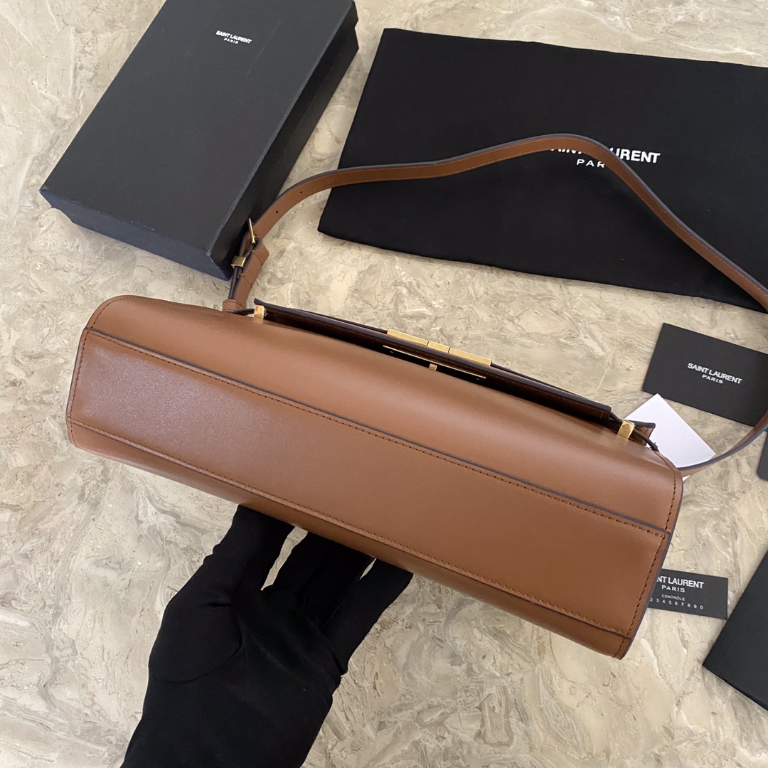MANHATTAN MEDIUM SHOPPING BAG IN BOX Sa1nt Lau*nt LEATHER
