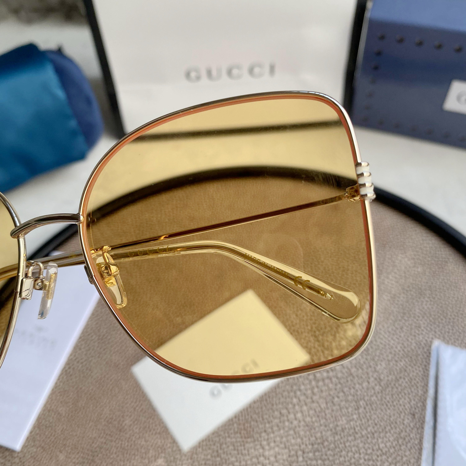 Gradient GG Metal & Acetate Butterfly Sunglasses