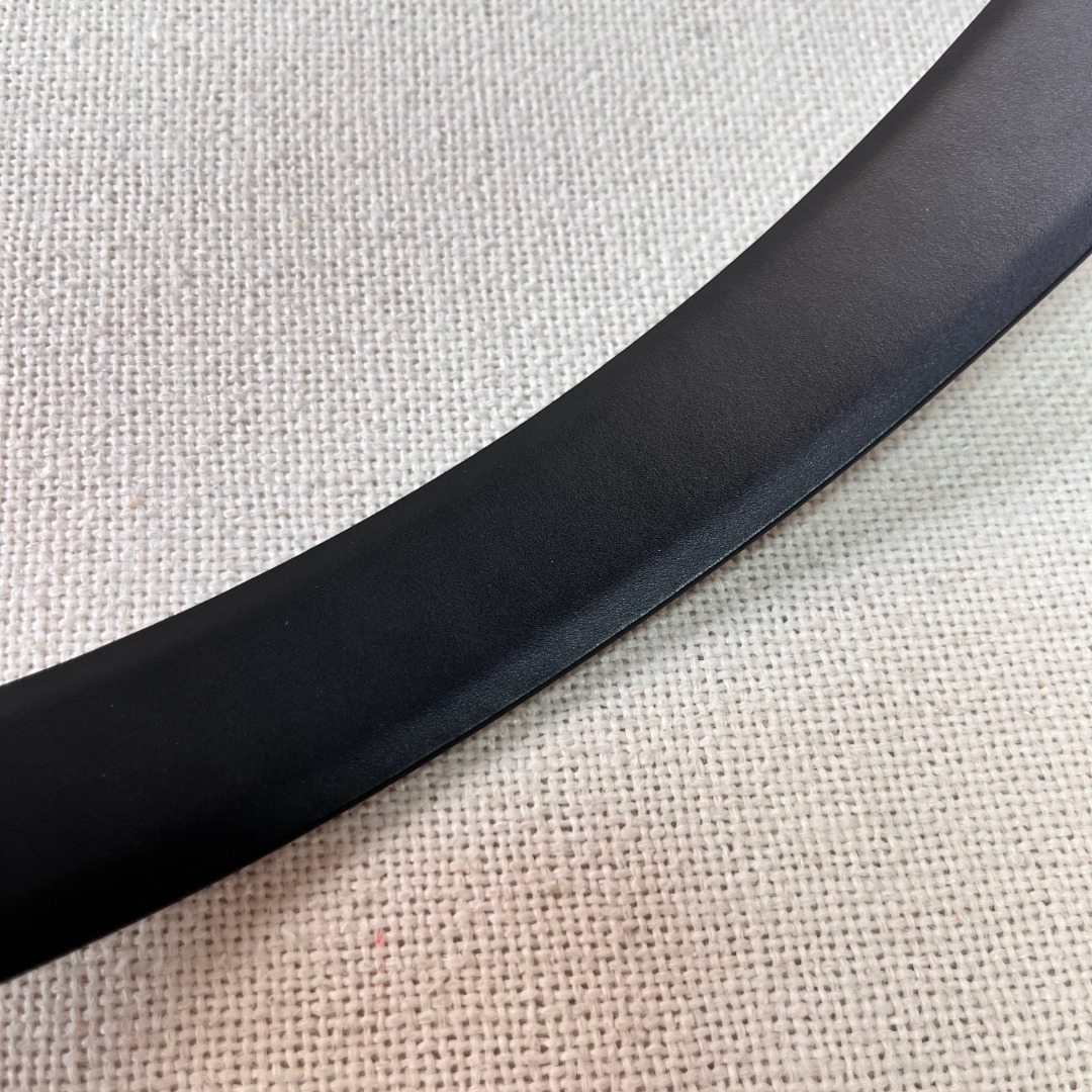 Black Quilted Leather CC Logo Belt