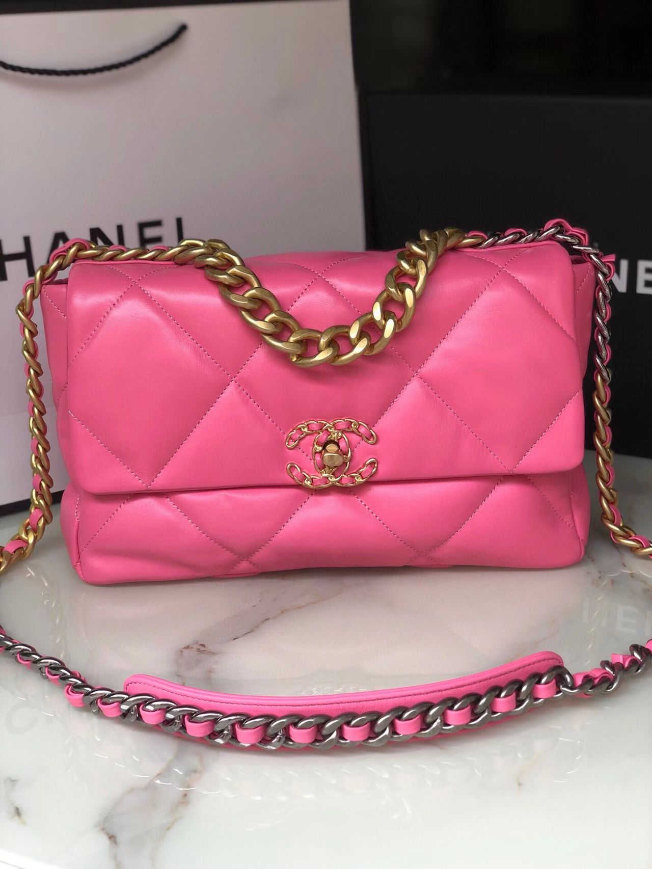 Pink Ch**el Flap bag