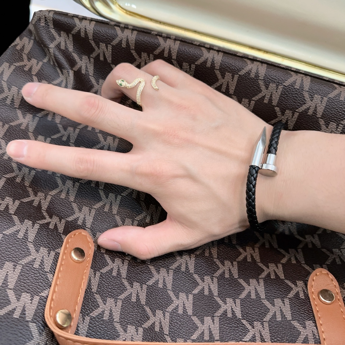 Ca*t1er Stainless Steel Nail Bracelet