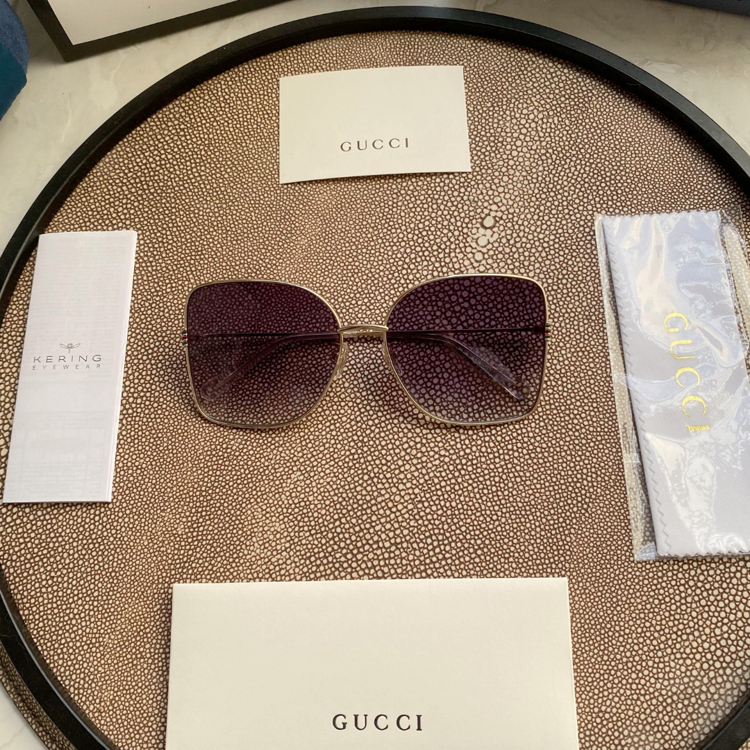 Gradient GG Metal & Acetate Butterfly Sunglasses