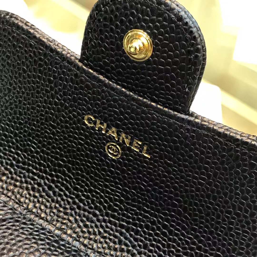Ch**el Classic Leather Wallet In Black