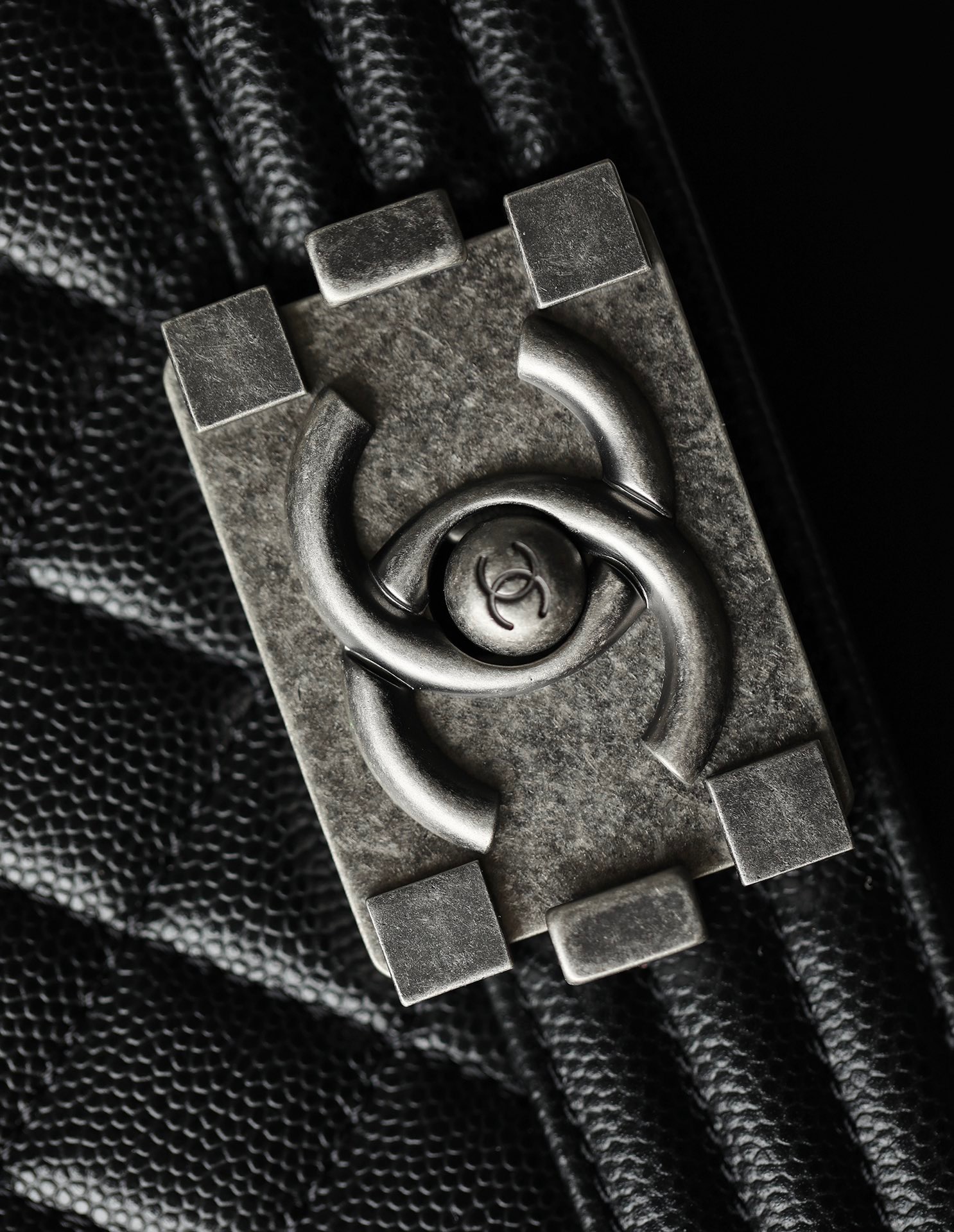 Ch**el Boy Sliver Hardware Caviar Cow Leather