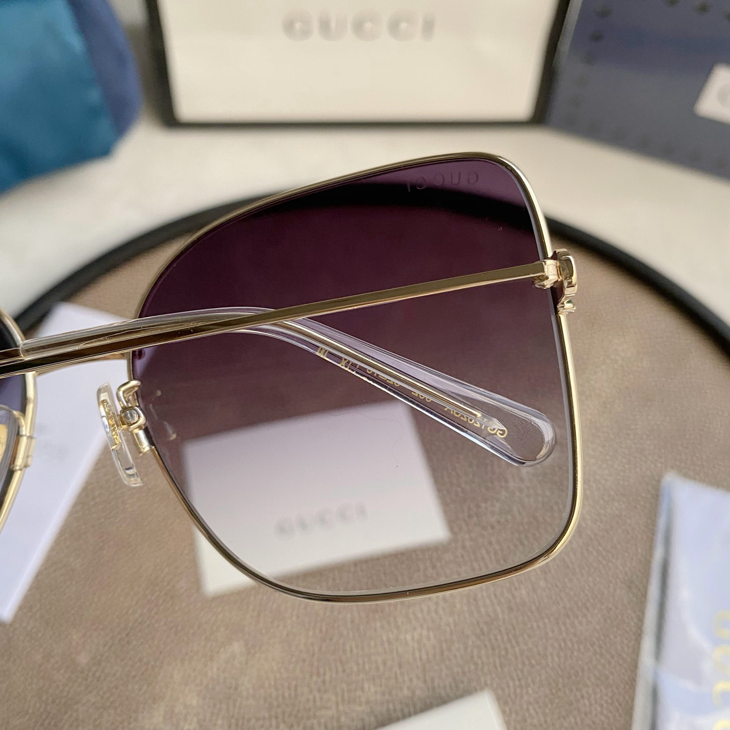 Gradient GG Metal & Acetate Butterfly Sunglasses