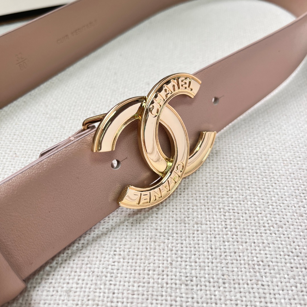 Ch**el CC logo leather belt