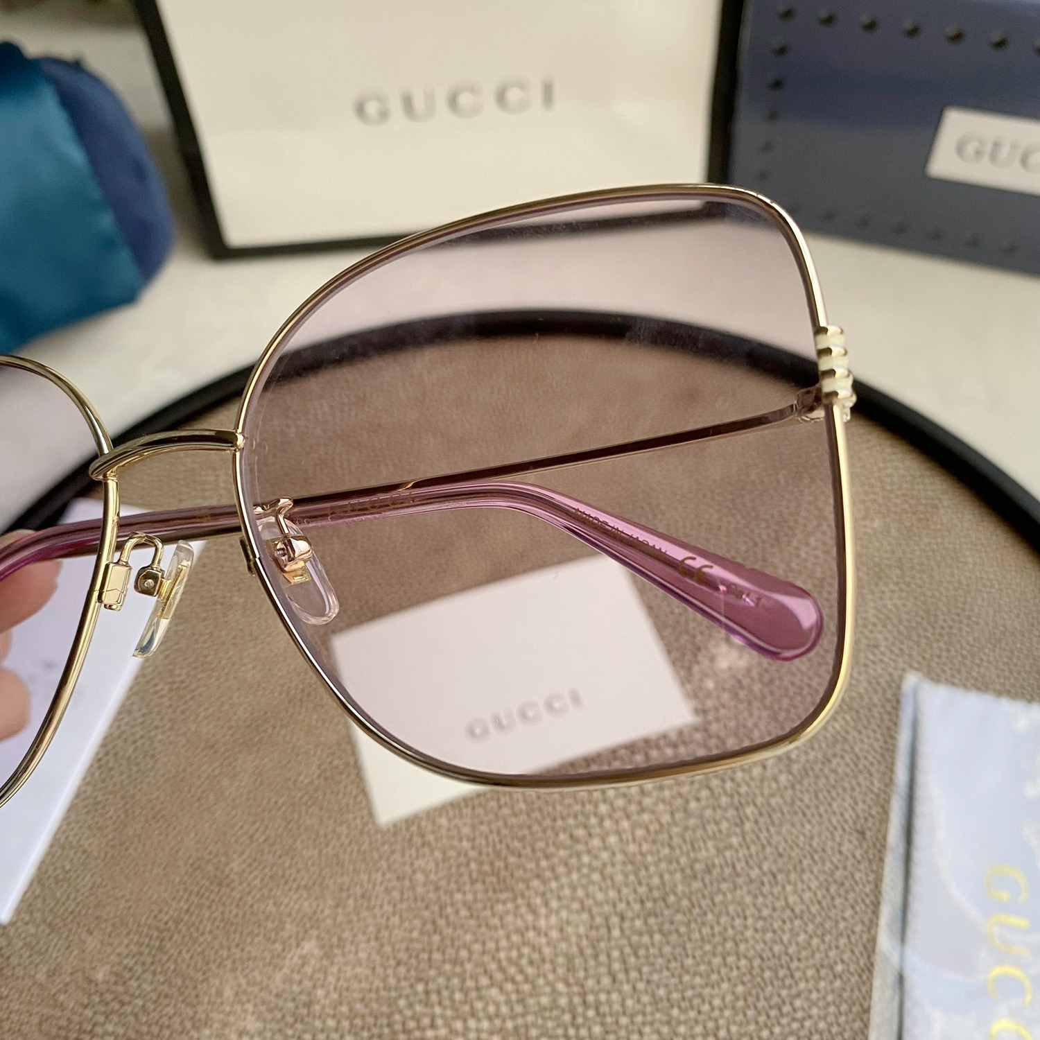 Gradient GG Metal & Acetate Butterfly Sunglasses