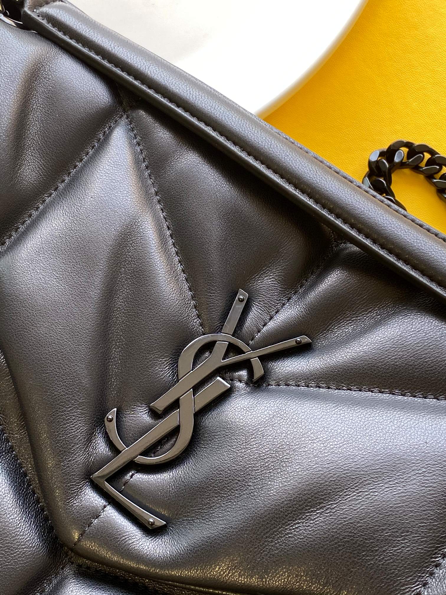 puffer medium chain bag in De*1m and smooth leather