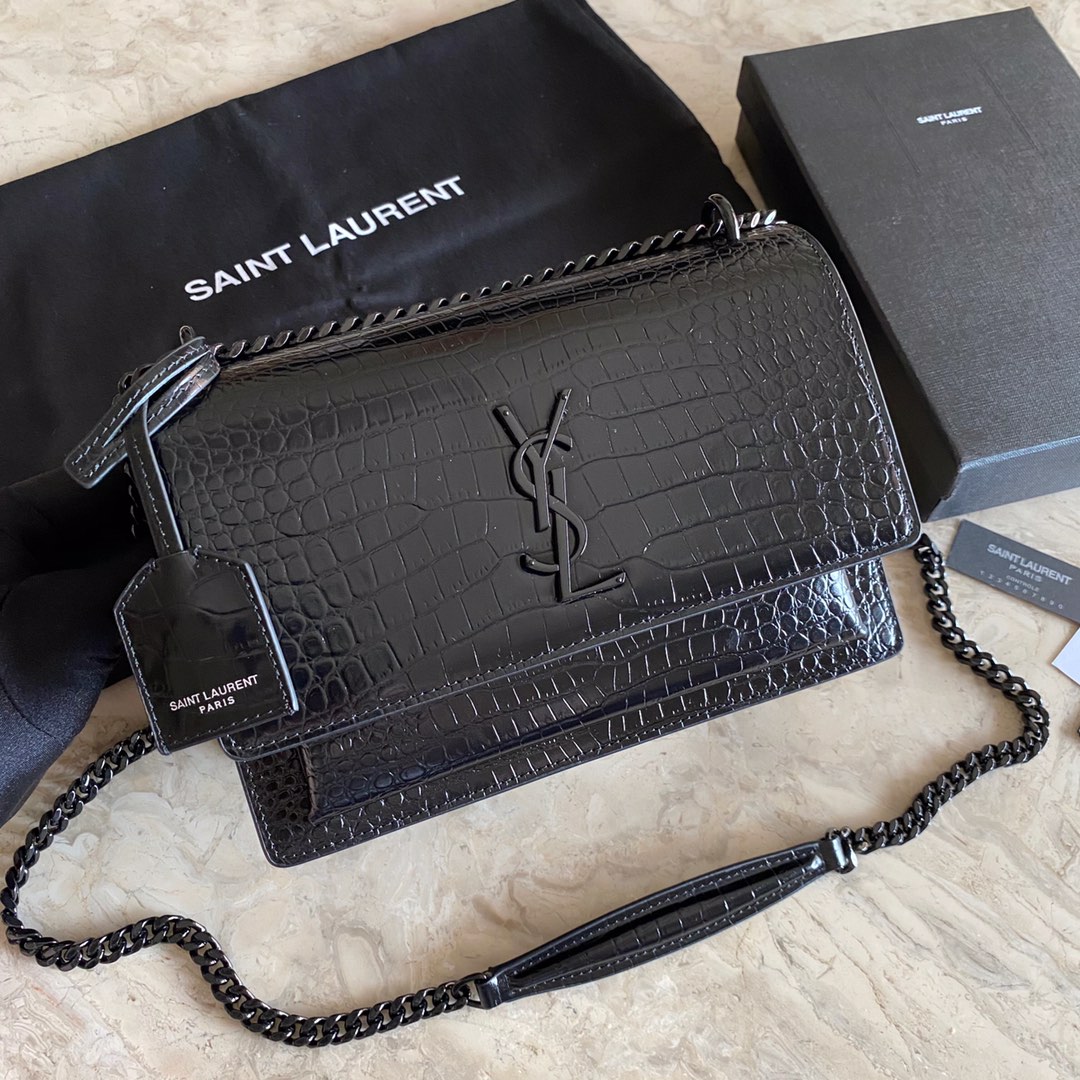 MANHATTAN MEDIUM SHOPPING BAG IN BOX Sa1nt Lau*nt LEATHER