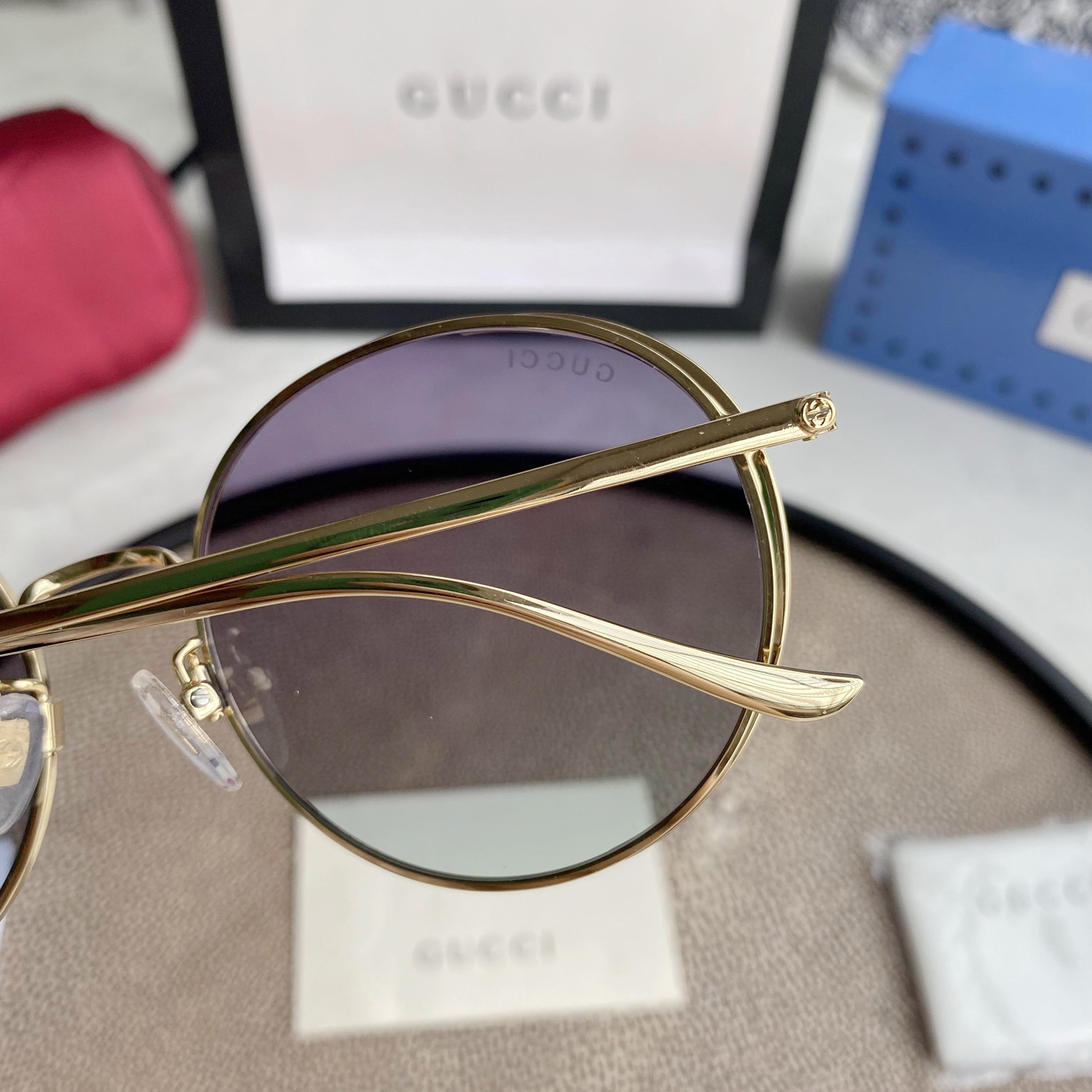 Ch10é eyewear engraved-logo round-frame sunglasses