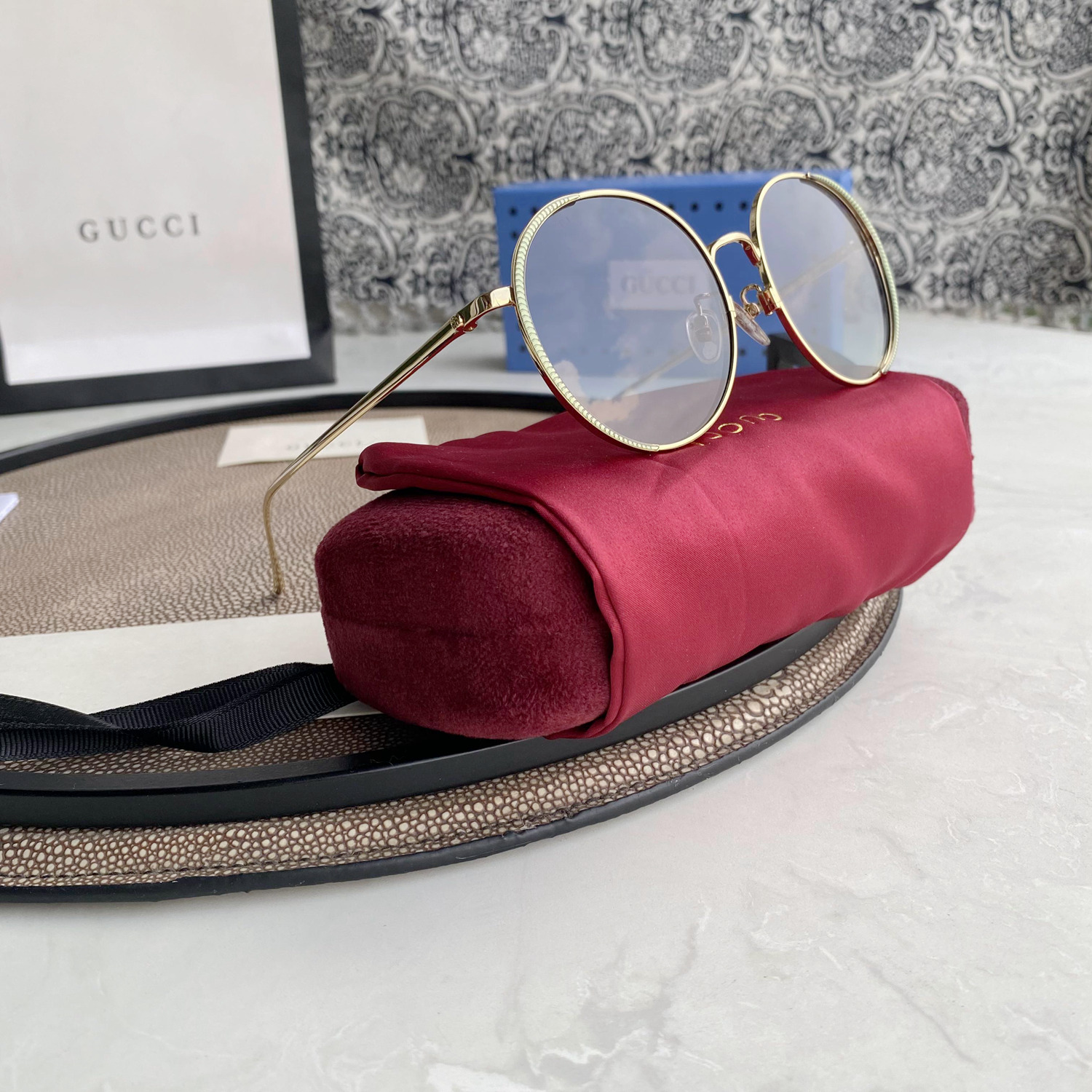 Ch10é eyewear engraved-logo round-frame sunglasses