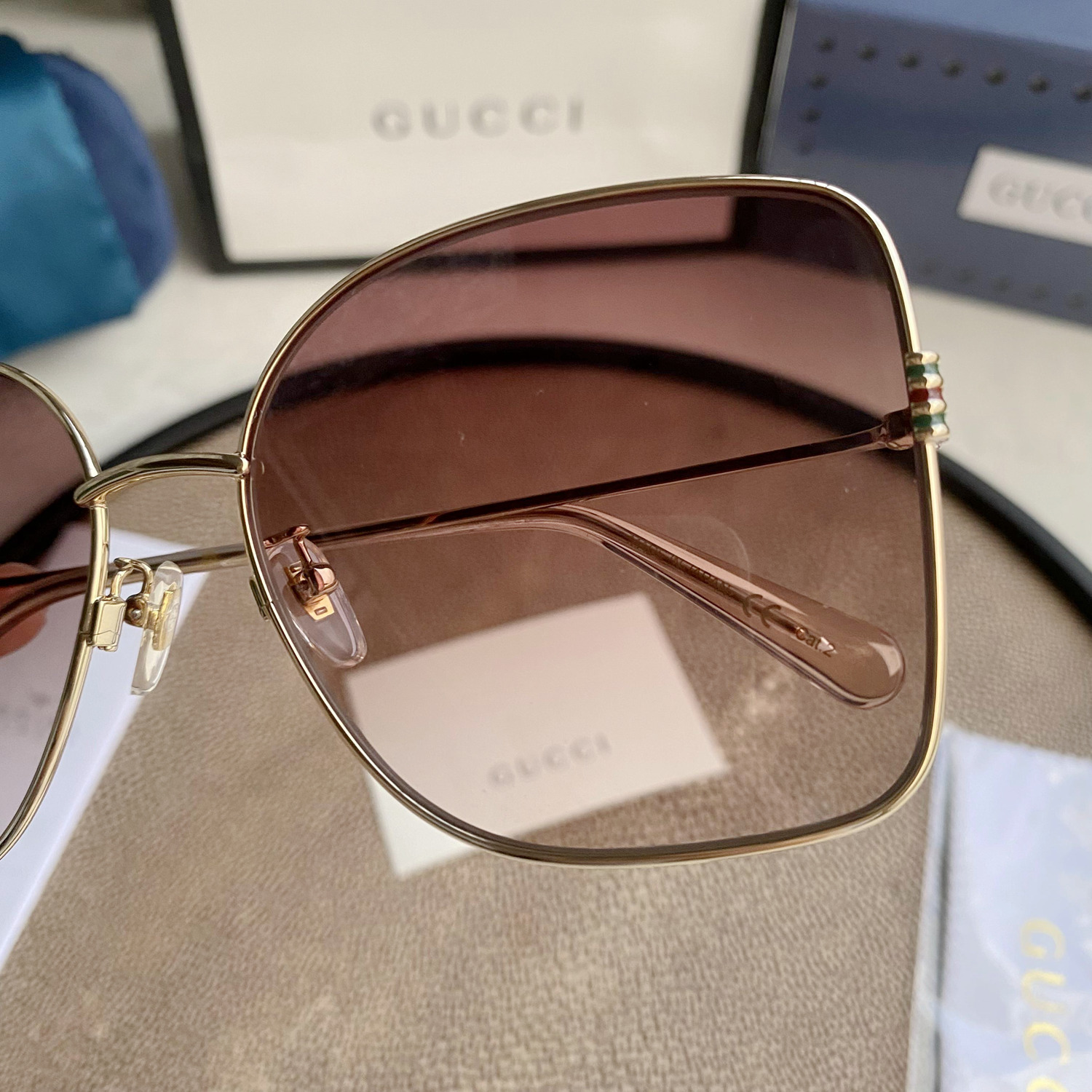 Gradient GG Metal & Acetate Butterfly Sunglasses