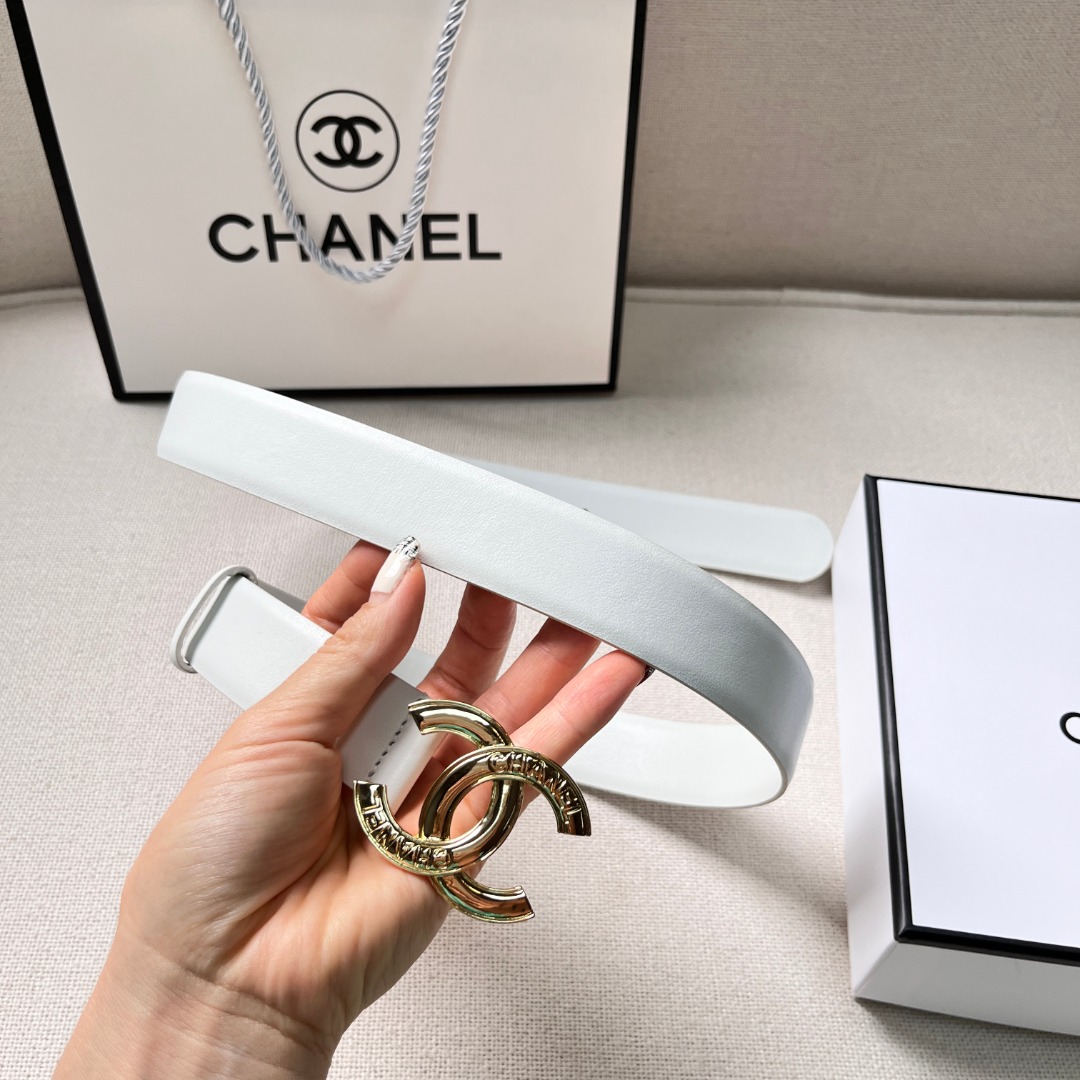 Ch**el CC logo leather belt
