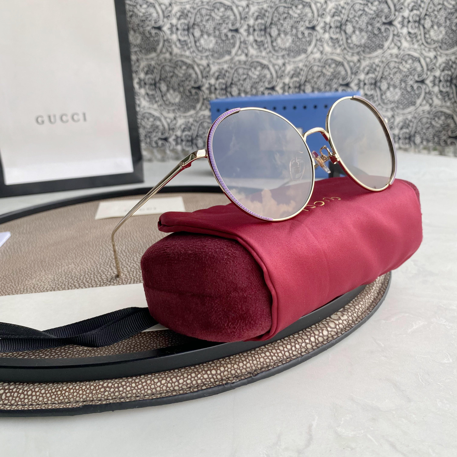 Ch10é eyewear engraved-logo round-frame sunglasses