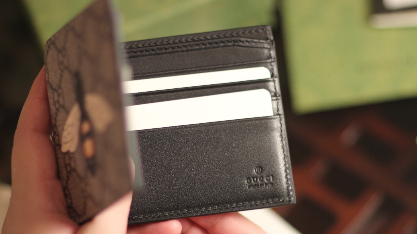 Bee print GG Svp*me wallet