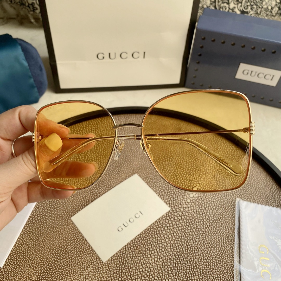 Gradient GG Metal & Acetate Butterfly Sunglasses