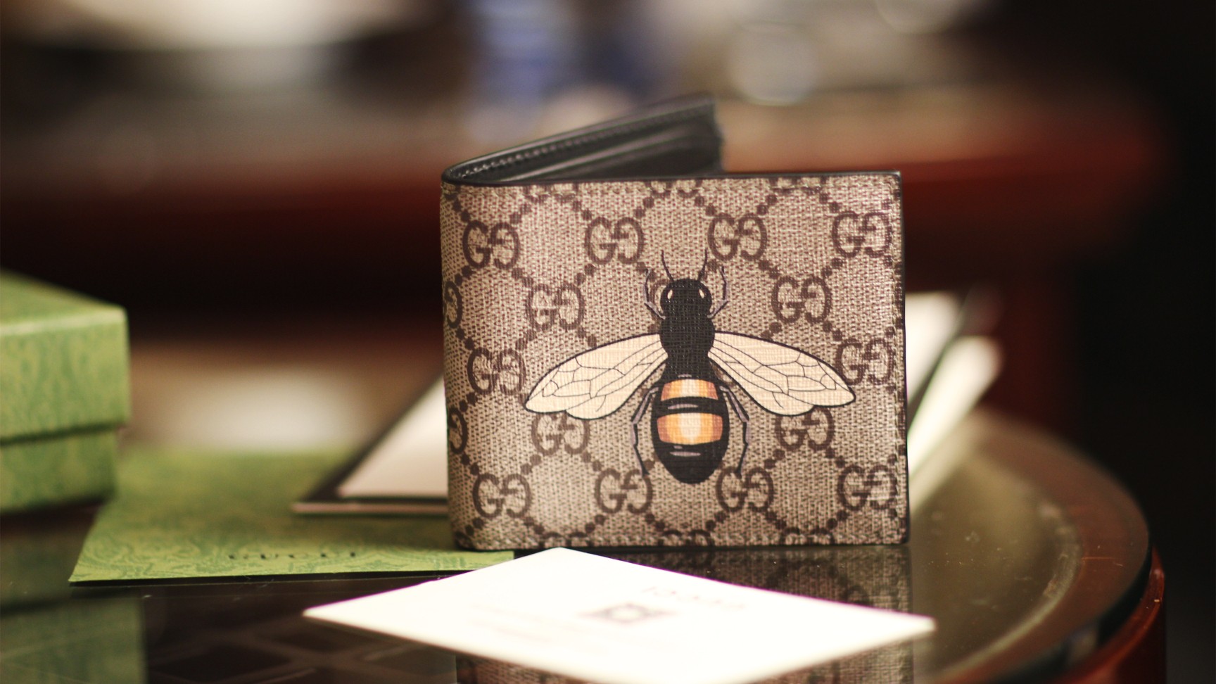 Bee print GG Svp*me wallet