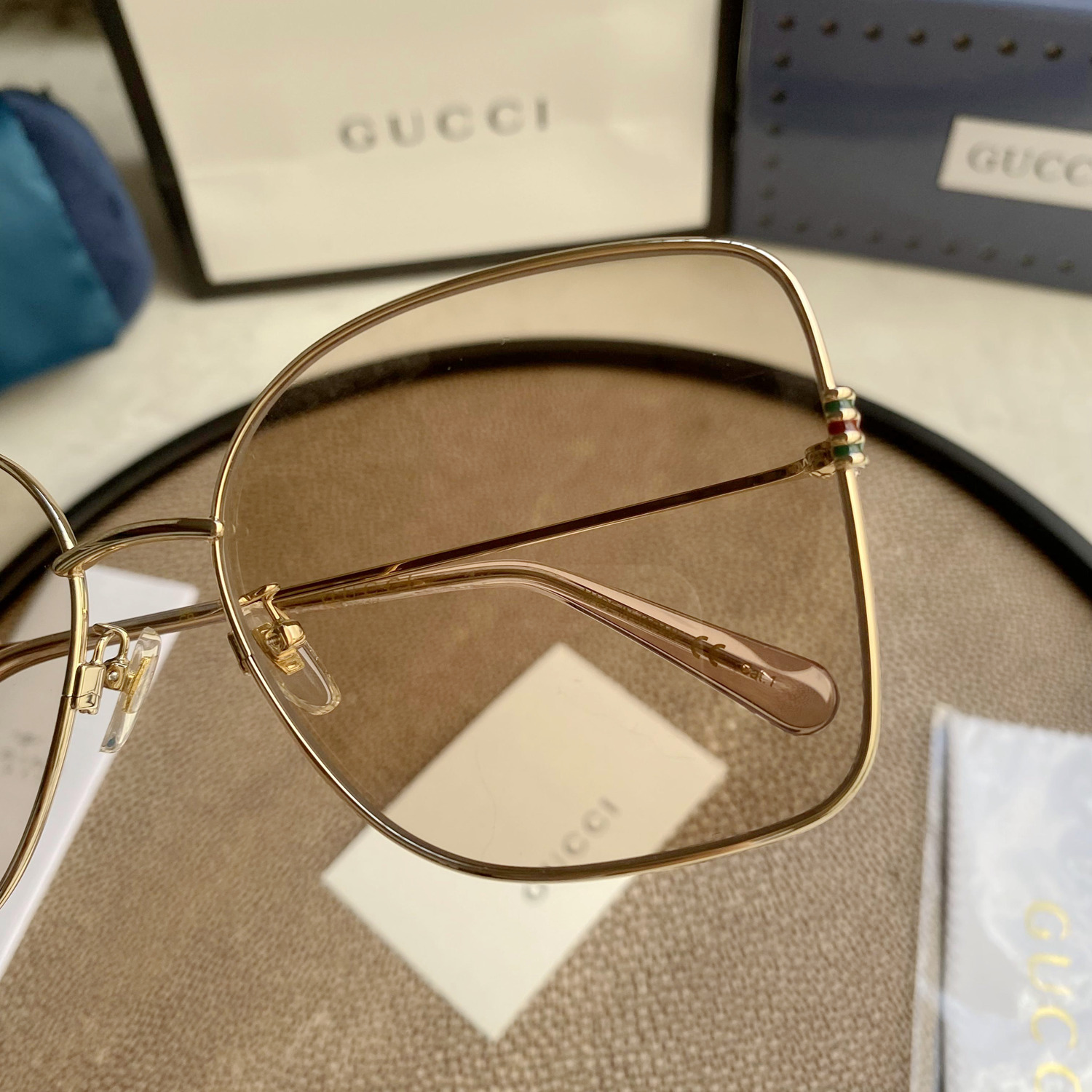 Gradient GG Metal & Acetate Butterfly Sunglasses