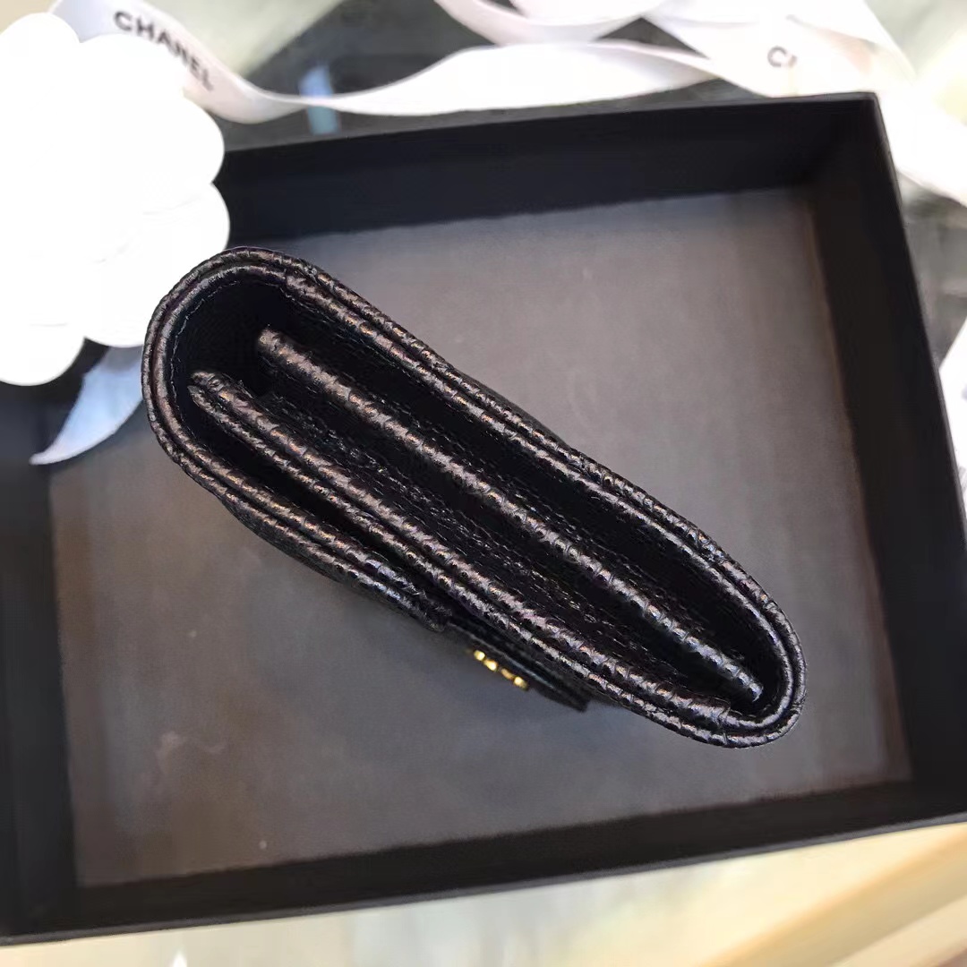 Ch**el Classic Leather Wallet In Black
