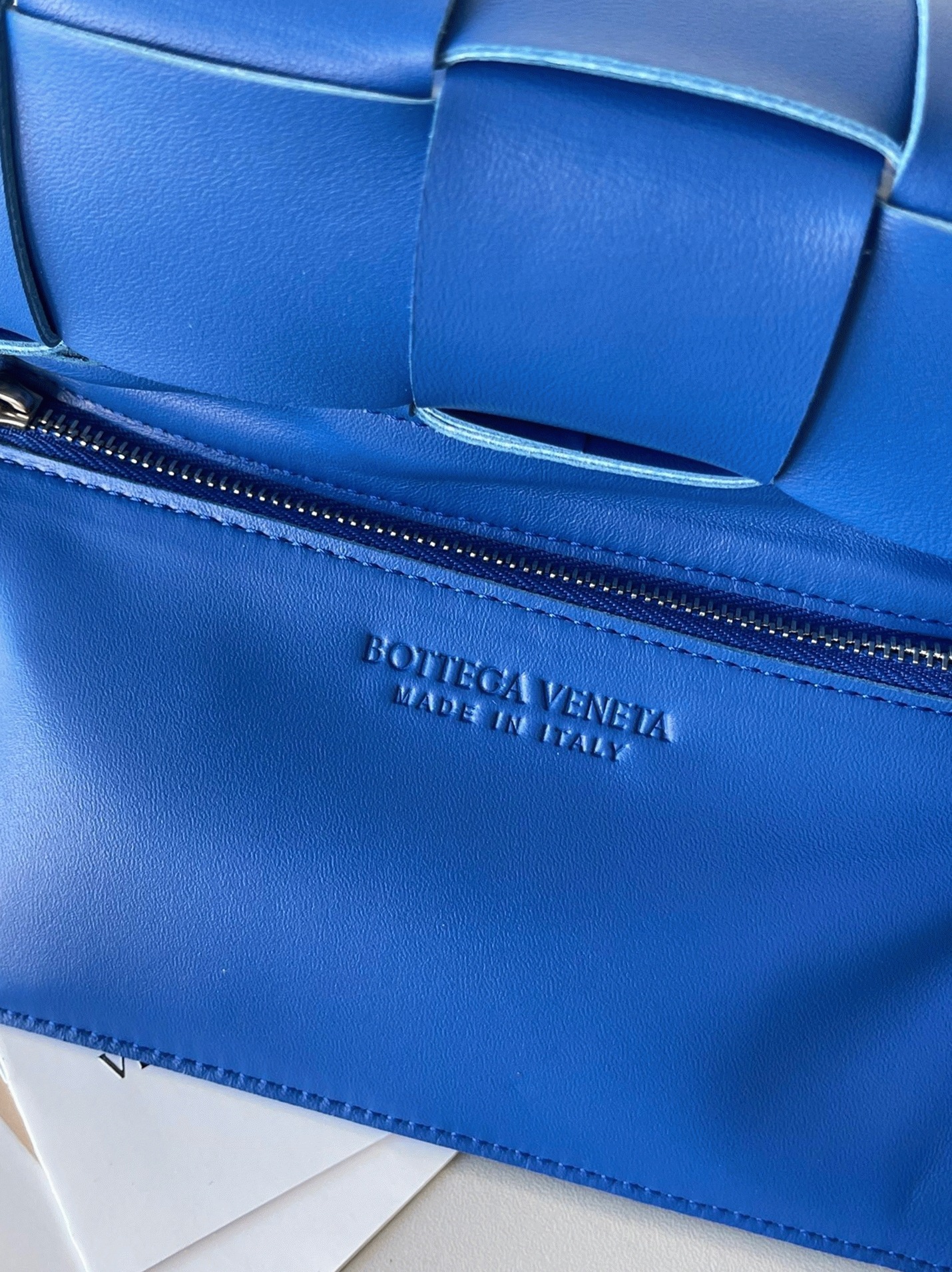 Top Quality Knockoff B0tt*ga Ven*ta Cassette Bag In Blue