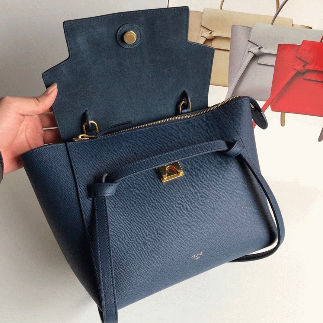 Ce1i*e Micro Belt Bag Knockoff in Navy Blue