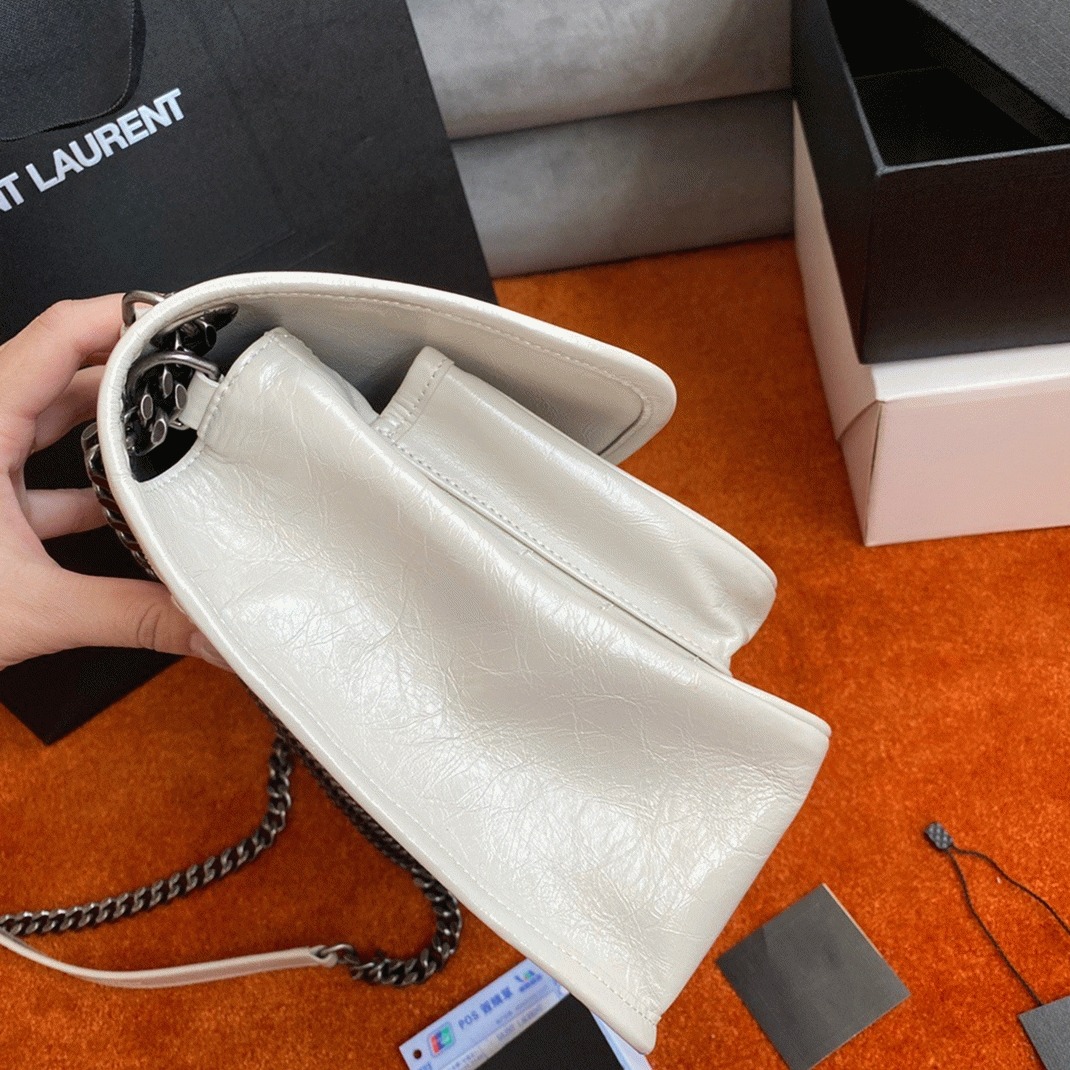 Replica Sa1nt Lau*nt Niki Medium Chain Bag White