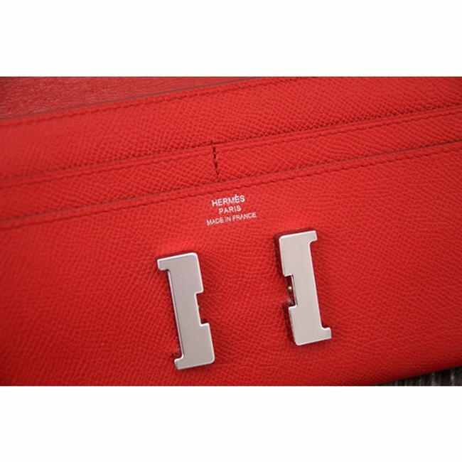 Red AAA fake H**me5 Constance wallet