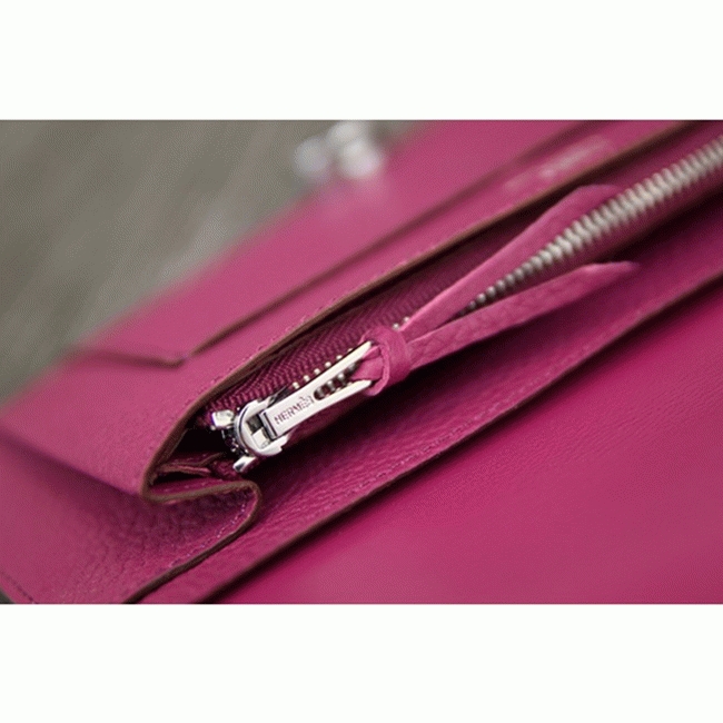 Purple knockoff designer H**me5 Dogon combine wallet