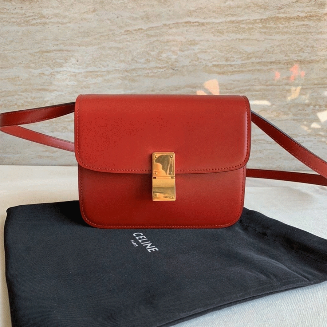 Top Quality Fake Ce1i*e Classic Box Teen Bag In Red
