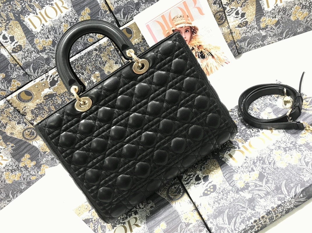 D10r Lady D10r Large Bag Knockoff in Black