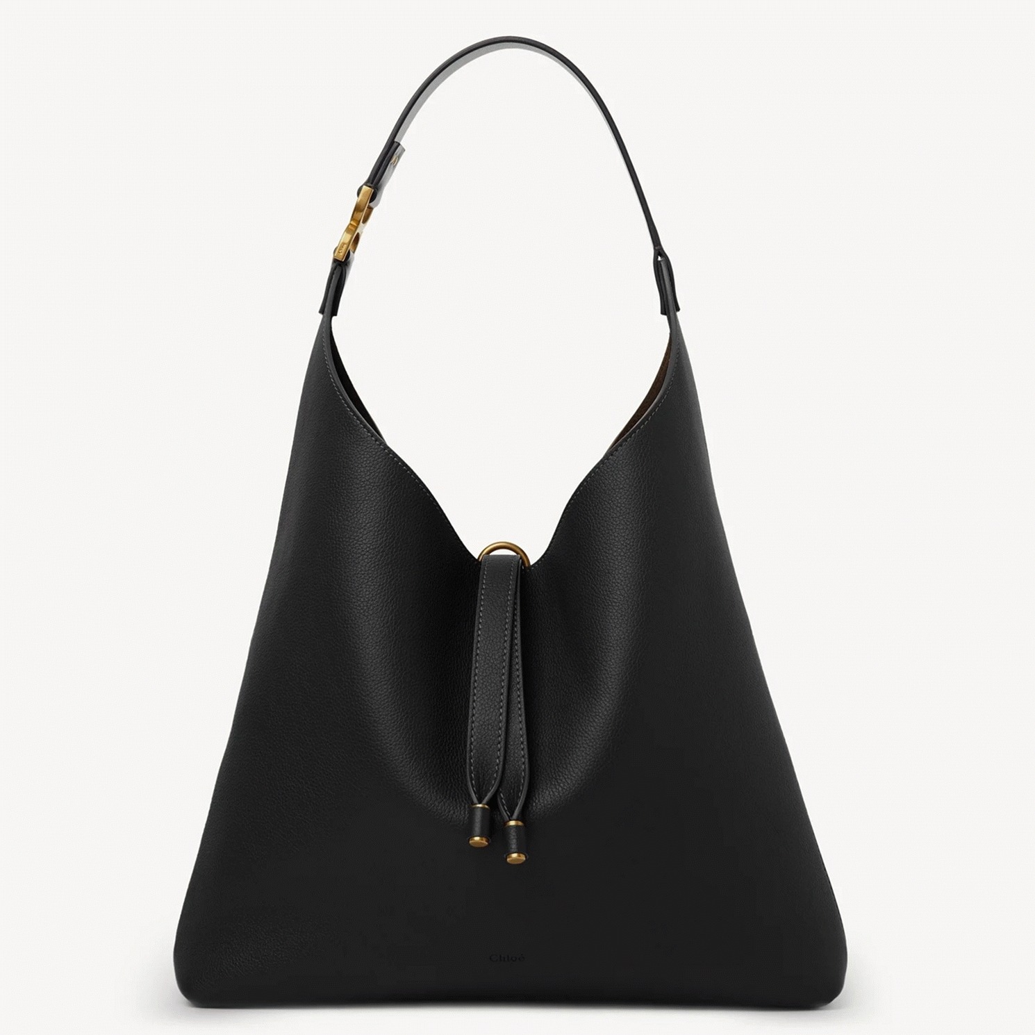 top quality knockoff previous previous Ch10e marcie hobo bag in black grained leather