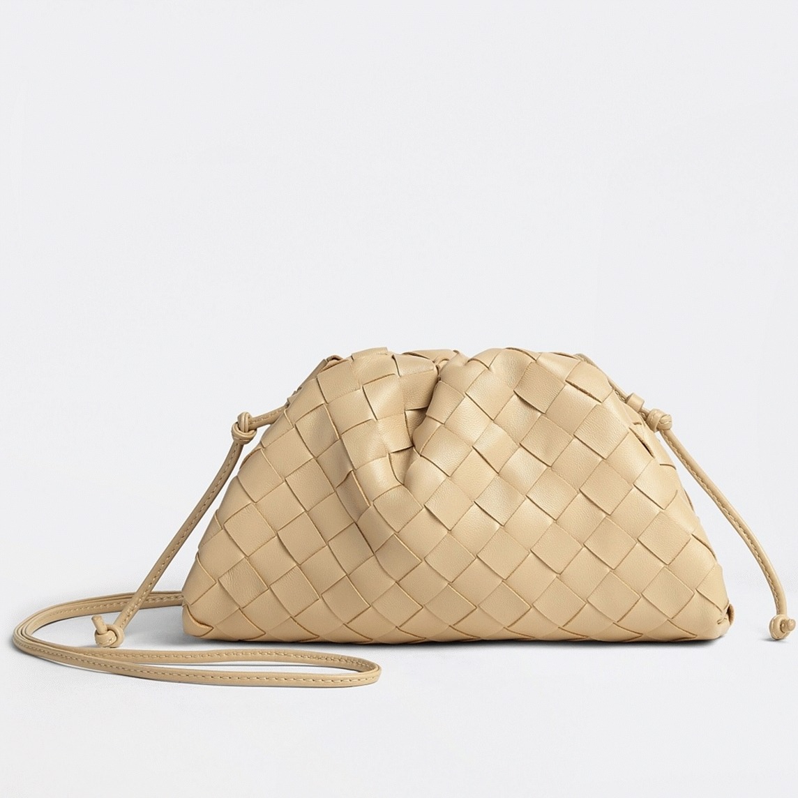 Knockoff B0tt*ga Ven*ta Mini Pouch with Strap Porridge