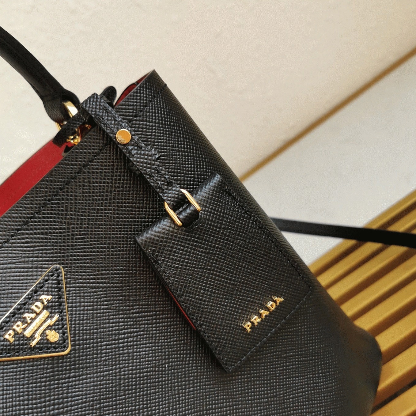 Black Pra*a Large Panier Bag Knockoff