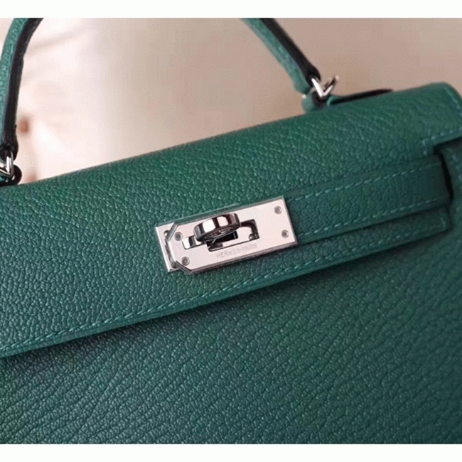 Malachite Chevre Replica Luxury H**me5 Kelly 20cm Bag