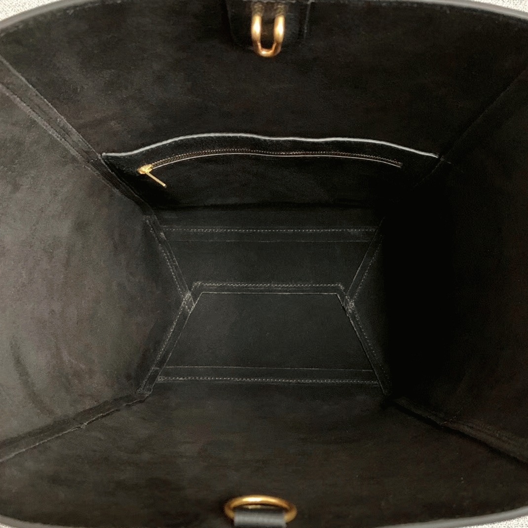 Top Quality Replica Ce1i*e Sangle Bucket Bag In Black Grained Calfskin