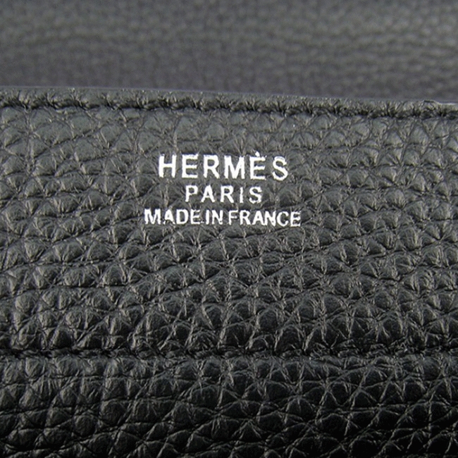 Black Calf Leather Replica H**me5 Sac A Depeches 38cm Briefcase