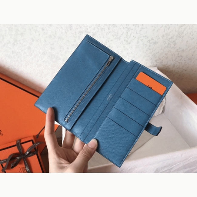 Orange Blue Jean Epsom Fake H**me5 Bearn Wallet