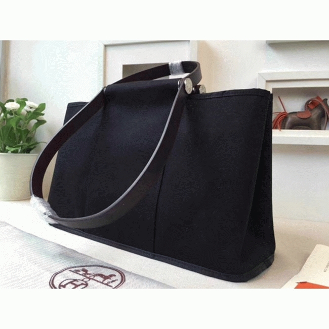 Black Canvas Fake Luxury H**me5 Cabag Elan Stylish Tote